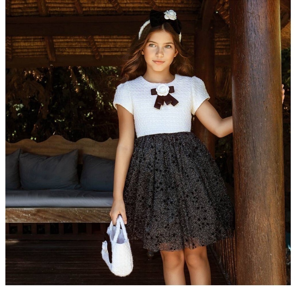 Ivory & Black Tulle Dress